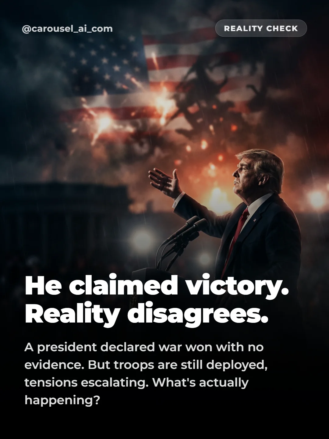 He claimed victory. Reality disagrees. — slide 1